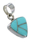 Turquoise Inlay Silver Southwestern Pendant QX77422